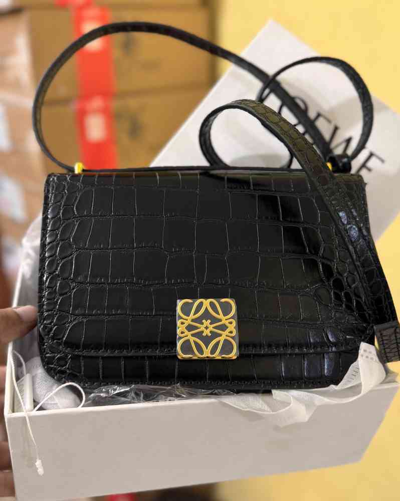 Black Loewe Paseo Plated Pink Sling Bag
