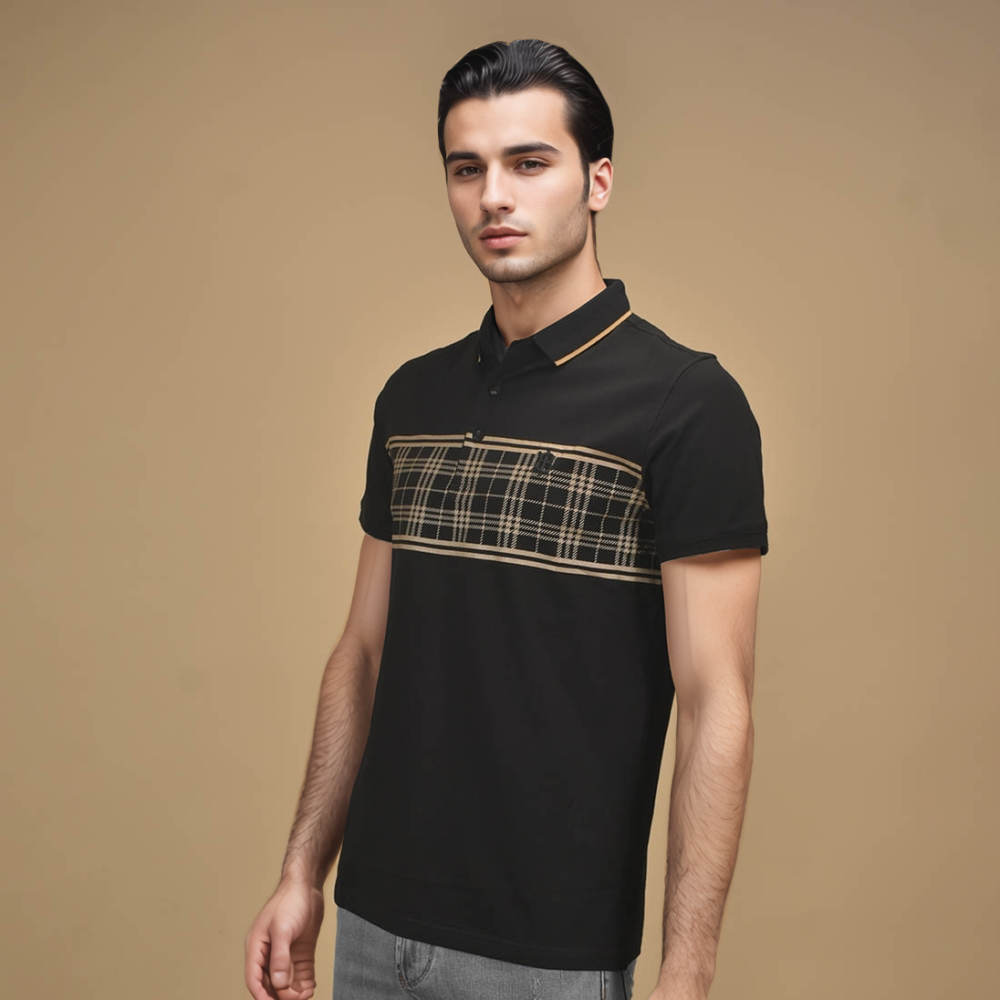 Burberry TB Embroidered Black Premium Polo T-shirt-1