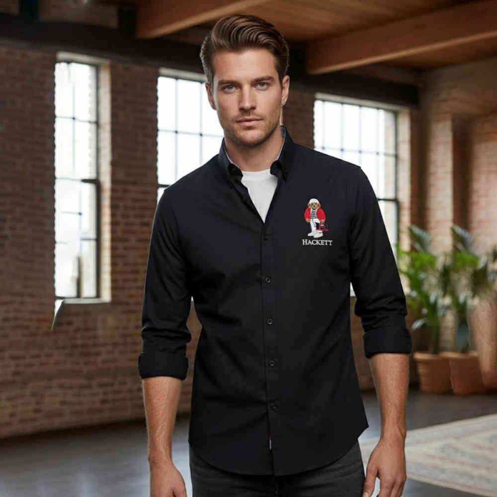 Black Hackett White Premium Quality Shirt