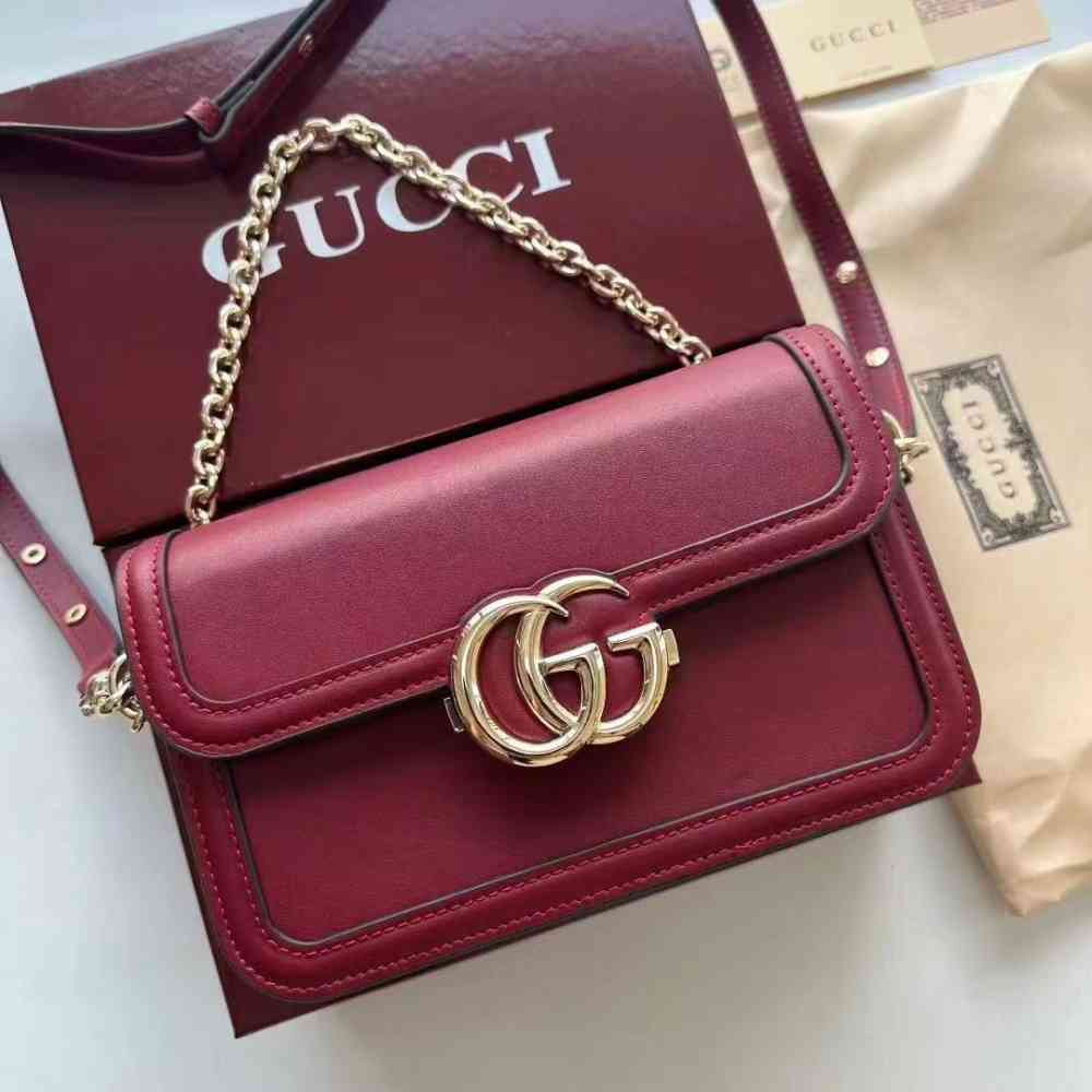 Red Gucci GG Milano Top Handle Black Sling Bag