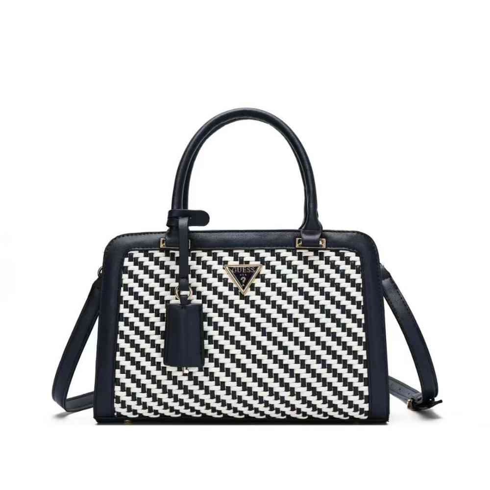 White Guess Noelle Black Handbag
