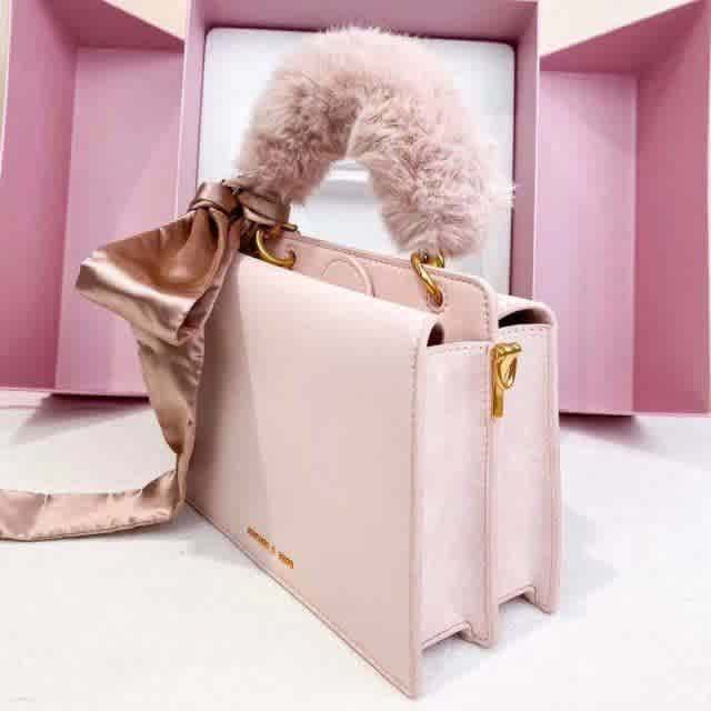 Charles & Keith Cressida Quilted Qiki Pink Handbag-thumb-1