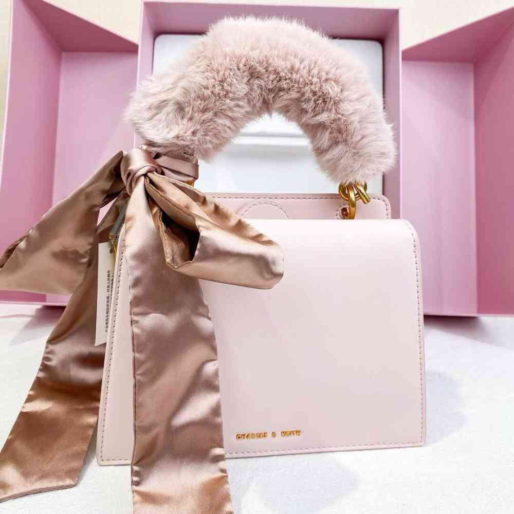 Charles & Keith Cressida Quilted Qiki Pink Handbag-thumb-0