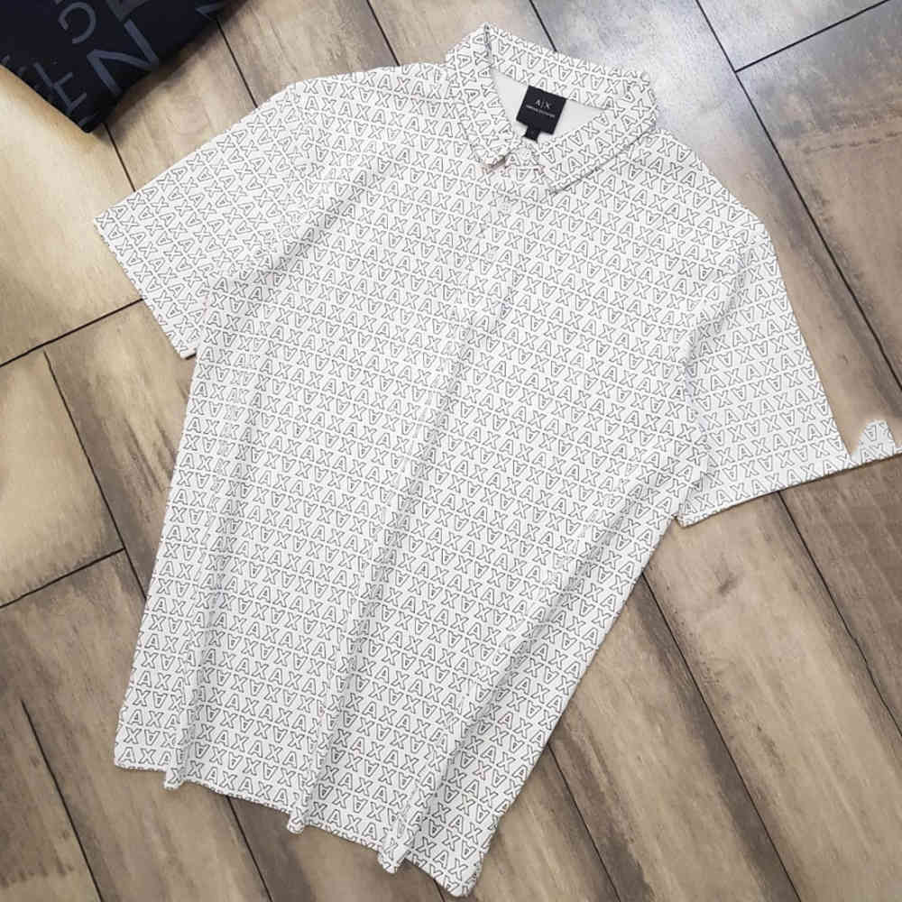 Armani Exchange White Premium Quality Polo Shirt-thumb-3
