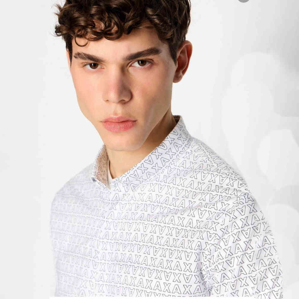 Armani Exchange White Premium Quality Polo Shirt-thumb-0