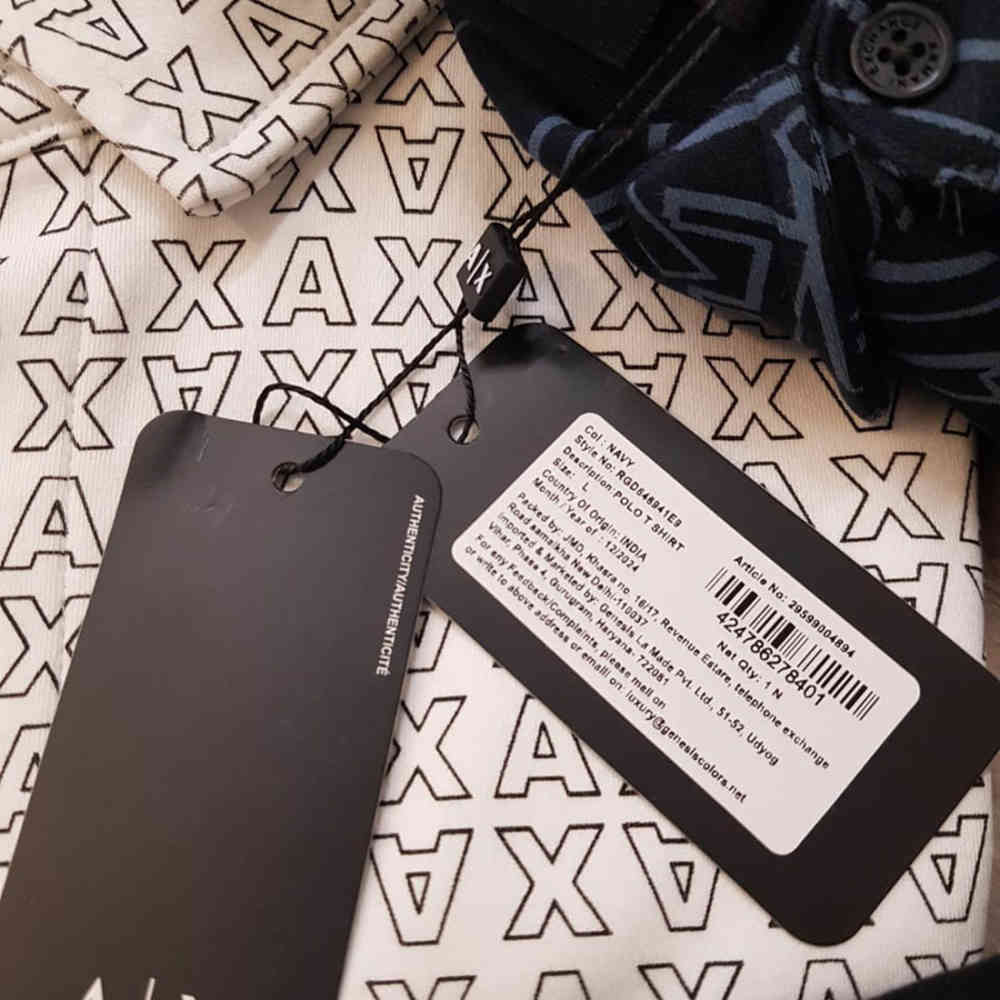 Armani Exchange White Premium Quality Polo Shirt-thumb-2