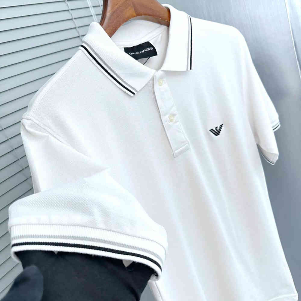 Armani Exchange White Premium Quality Polo T-Shirt-thumb-1