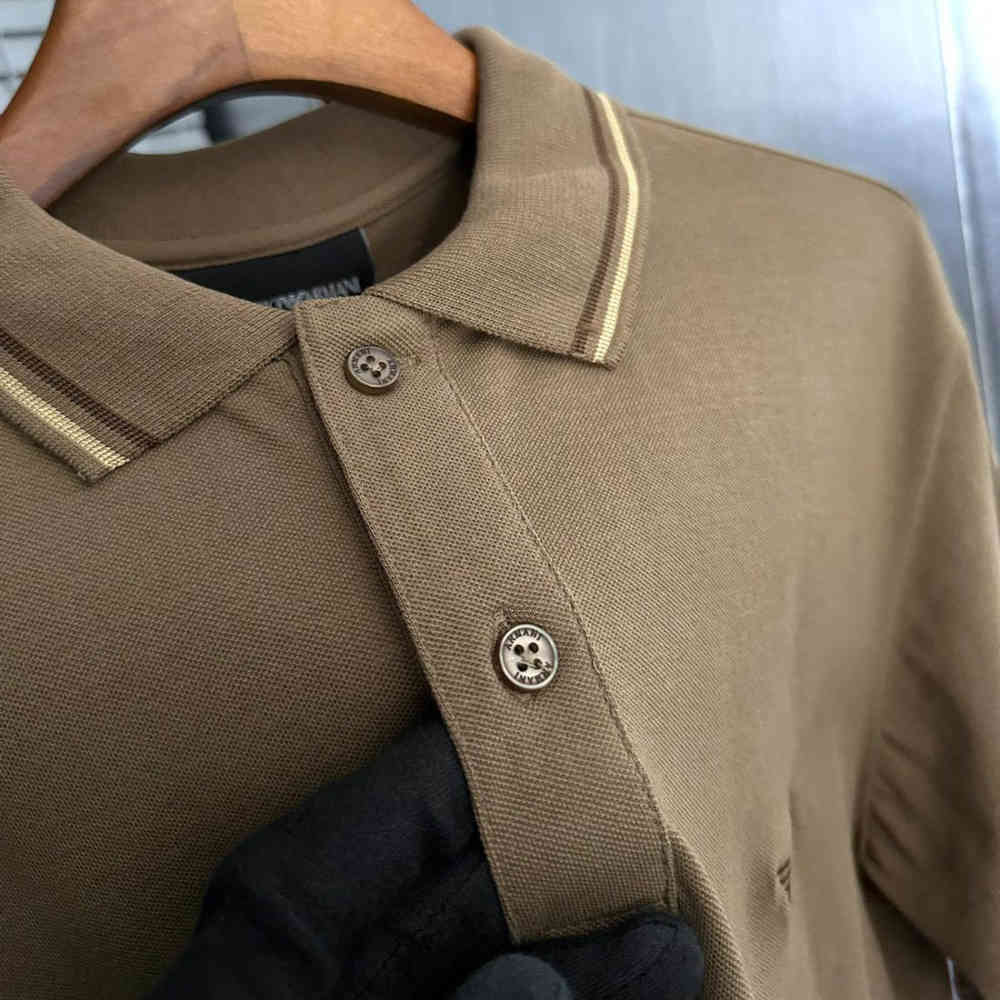Armani Exchange Brown Premium Quality Polo T-Shirt-thumb-2