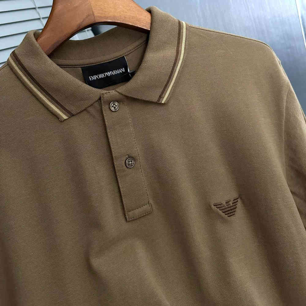 Armani Exchange Brown Premium Quality Polo T-Shirt-thumb-1