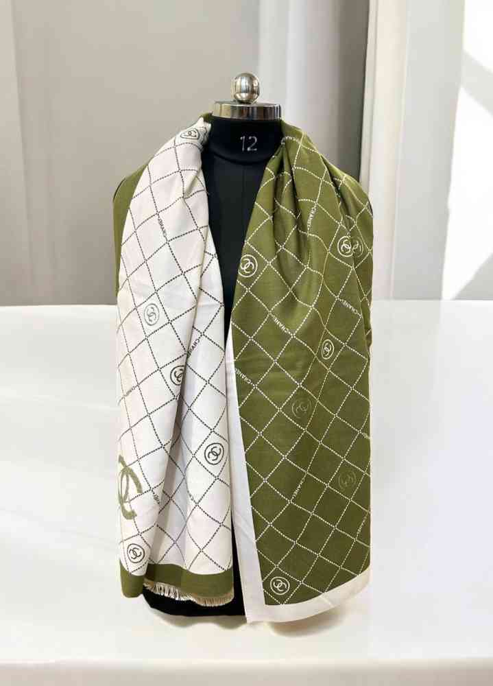 Chanel Designer Green Woolen Stole-2