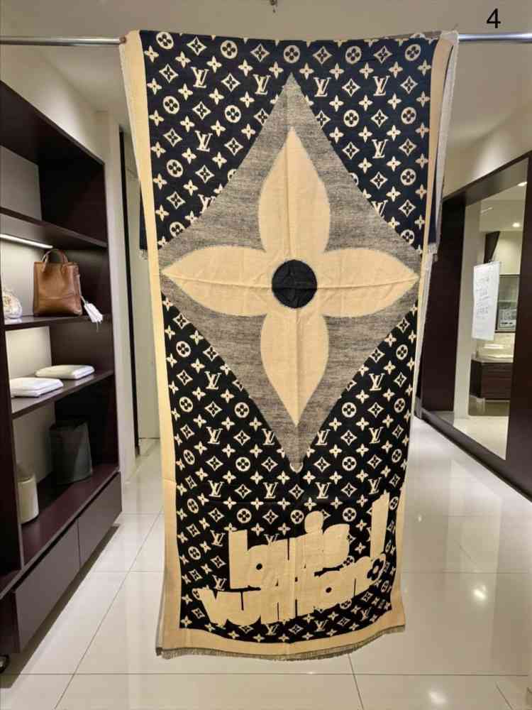 Louis Vuitton Brown Cashmere Wool Blend Scarf-1