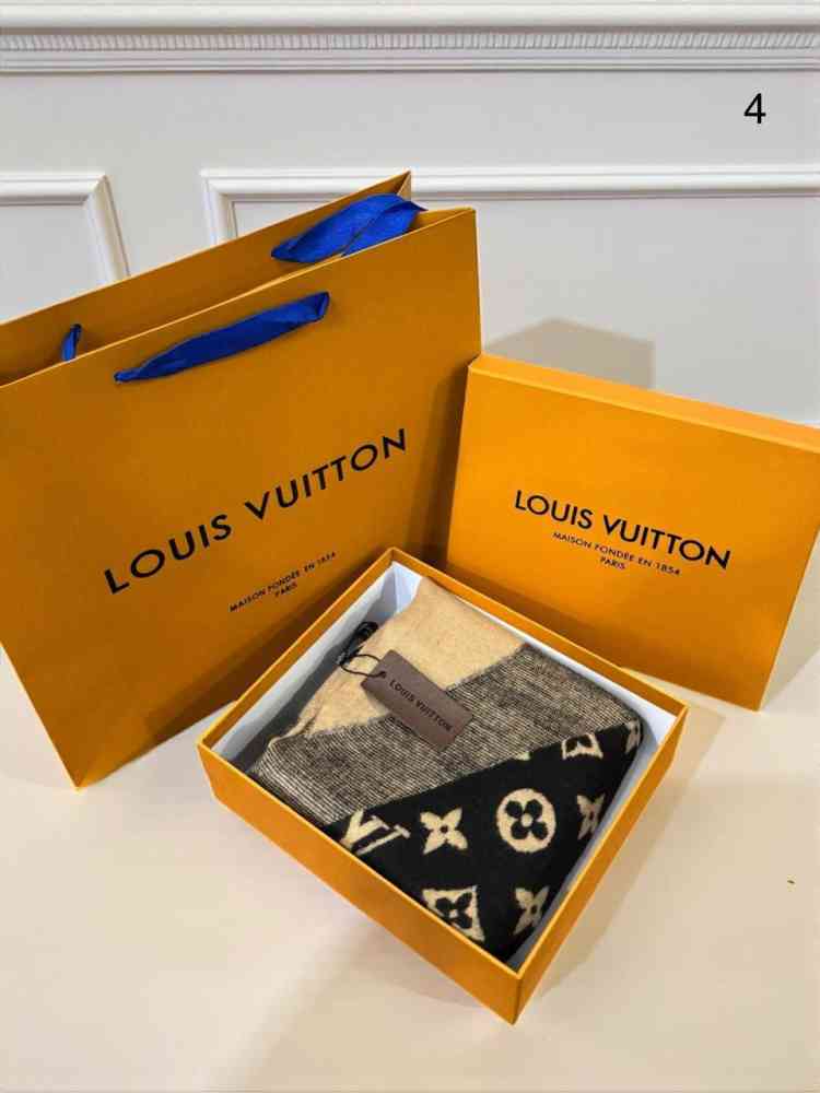 Louis Vuitton Brown Cashmere Wool Blend Scarf-2
