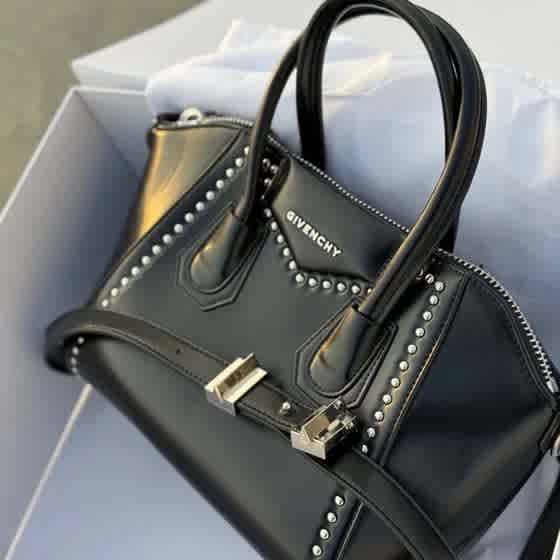 Black Givenchy Blue Studded Antigona Handbag