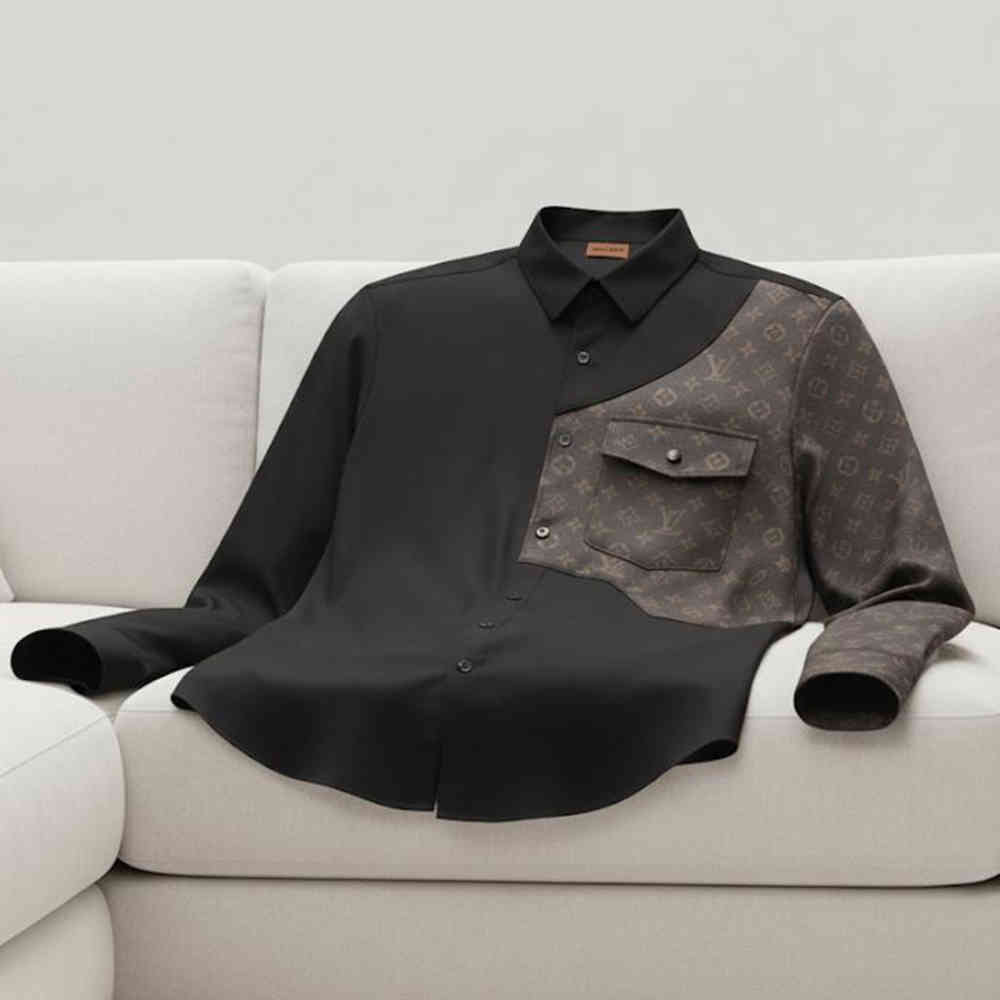 Louis Vuitton Monogram Black Premium Cotton Shirt-6