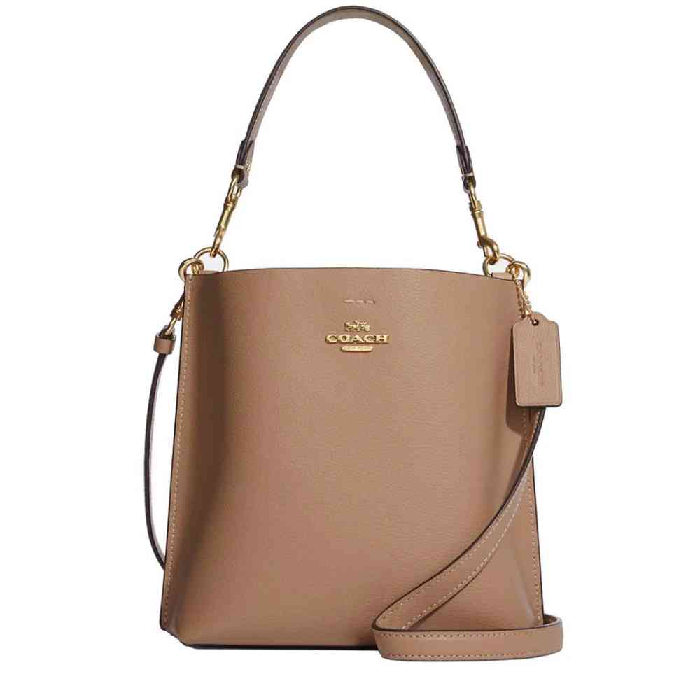 Brown Coach Mollie Solid Shades Bucket Wine Bucket Bag