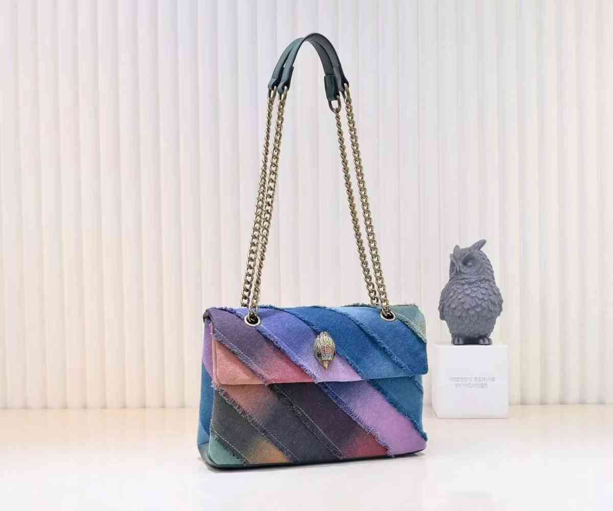 Kurt Geiger Kensington Rainbow Frayed Denim Sling Bag-1