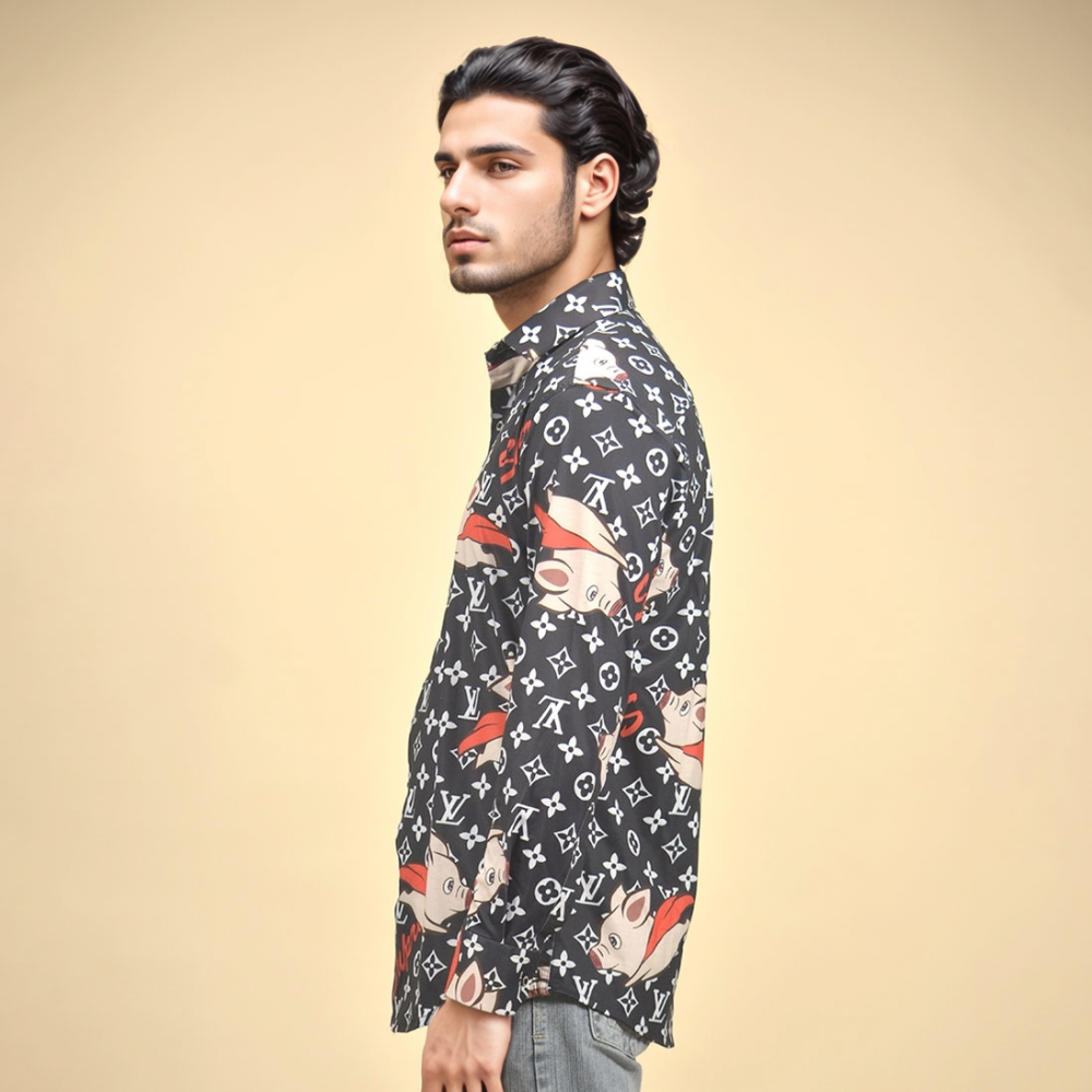 Louis Vuitton Monogram Black Premium Luxury Shirt-2