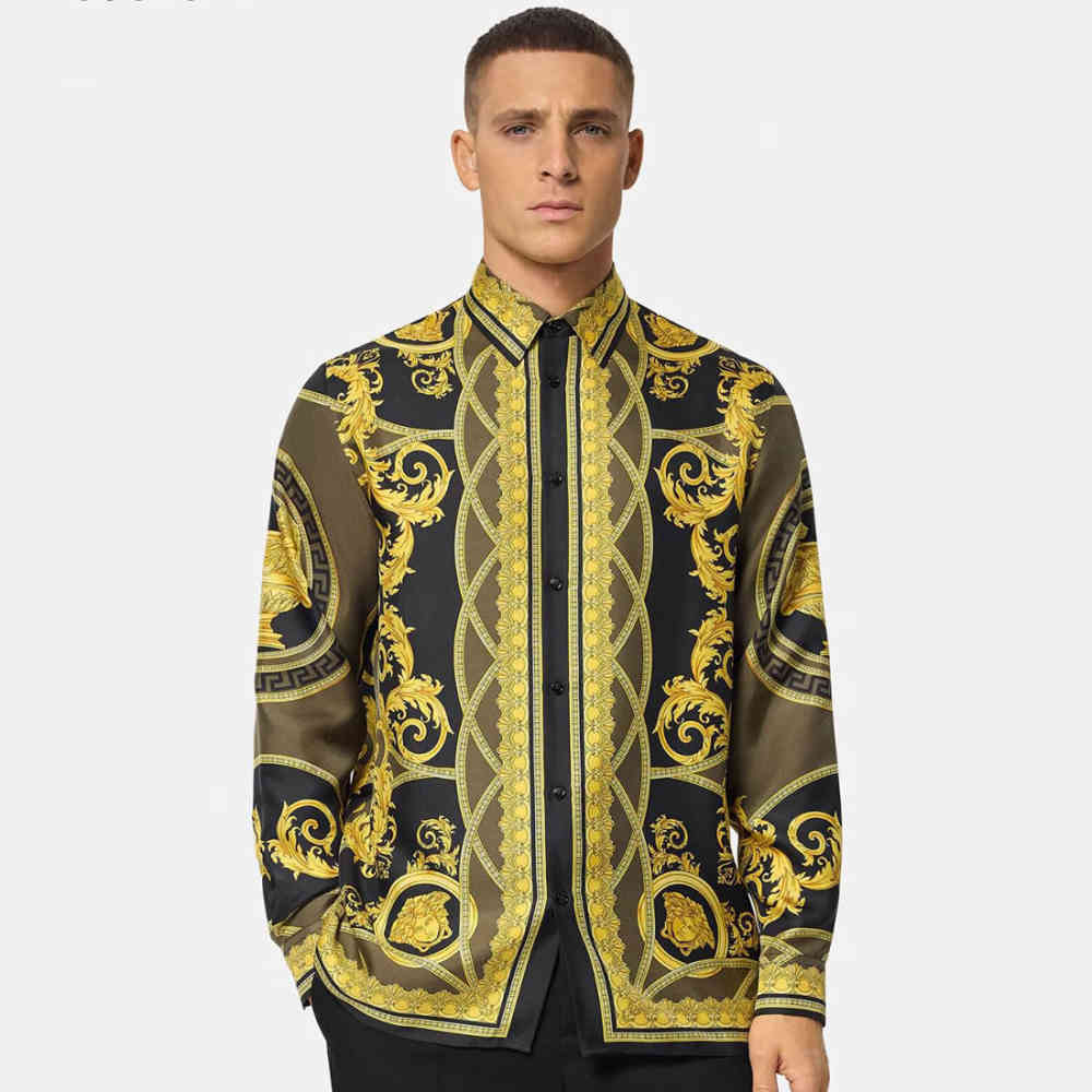 Black Versace Grey Premium Cotton Shirt