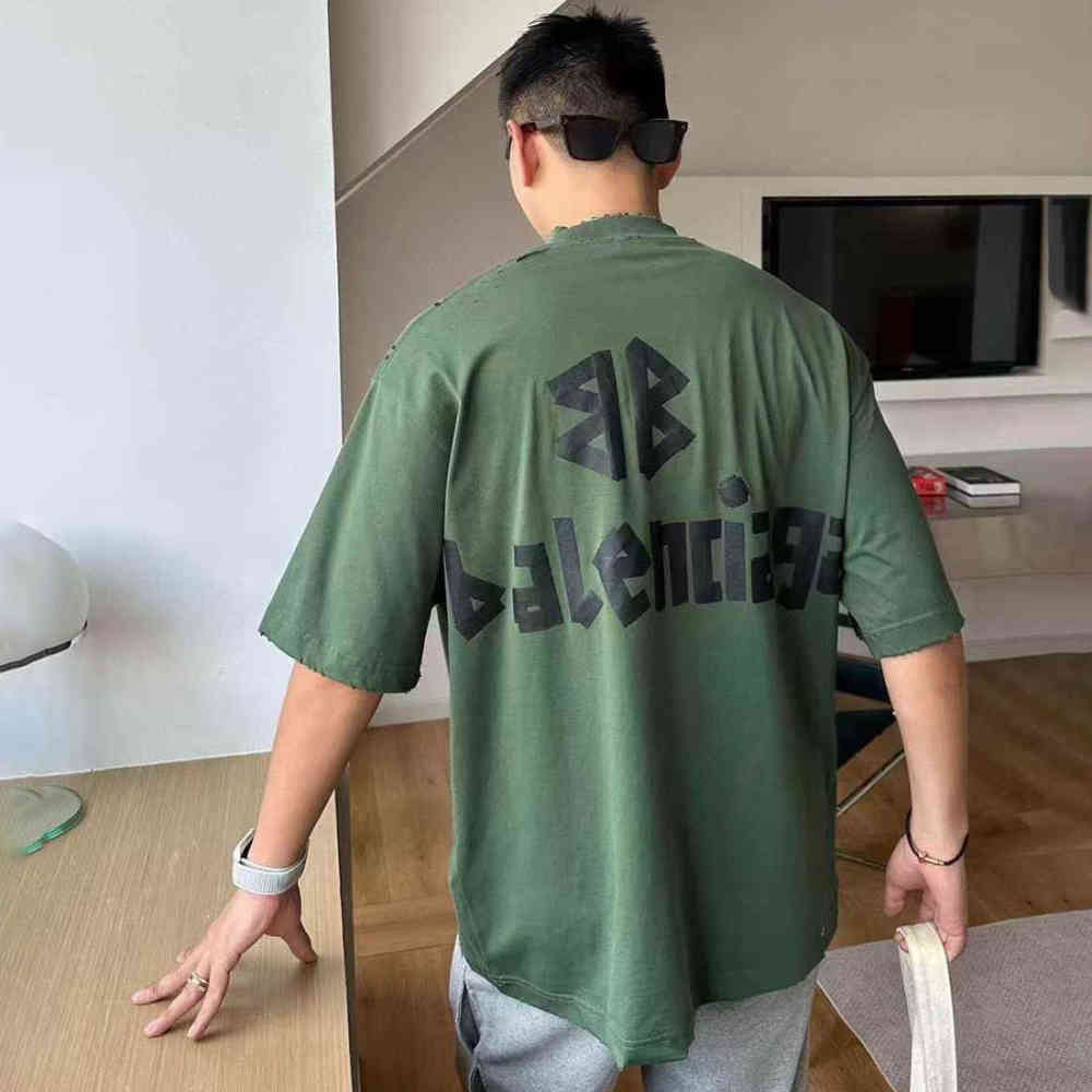 Balenciaga Green Premium Quality Baggy Fit T-shirt-1