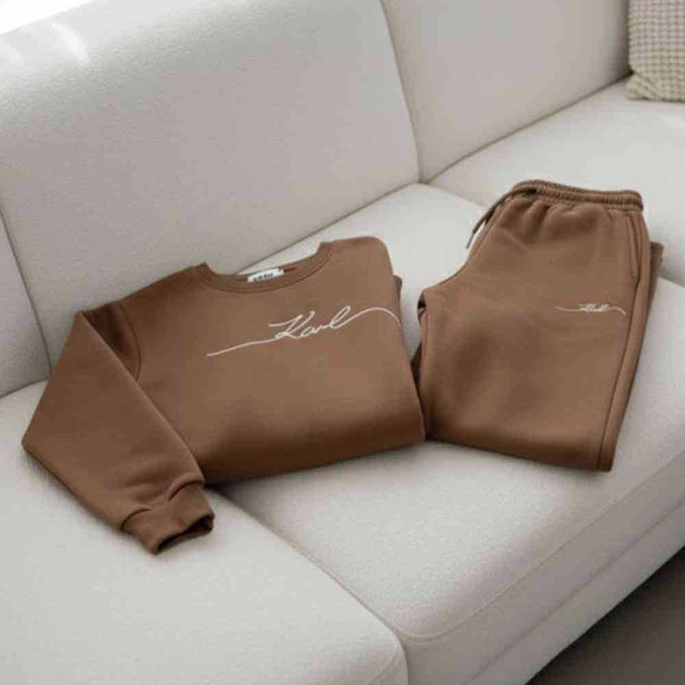 Karl Lagerfeld Brown Premium Co-ord Set-3