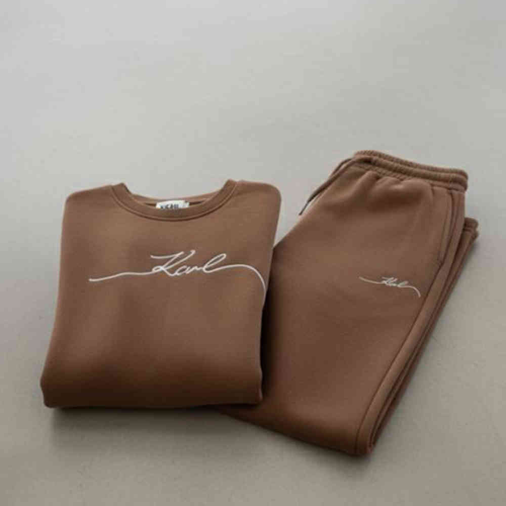 Karl Lagerfeld Brown Premium Co-ord Set-2