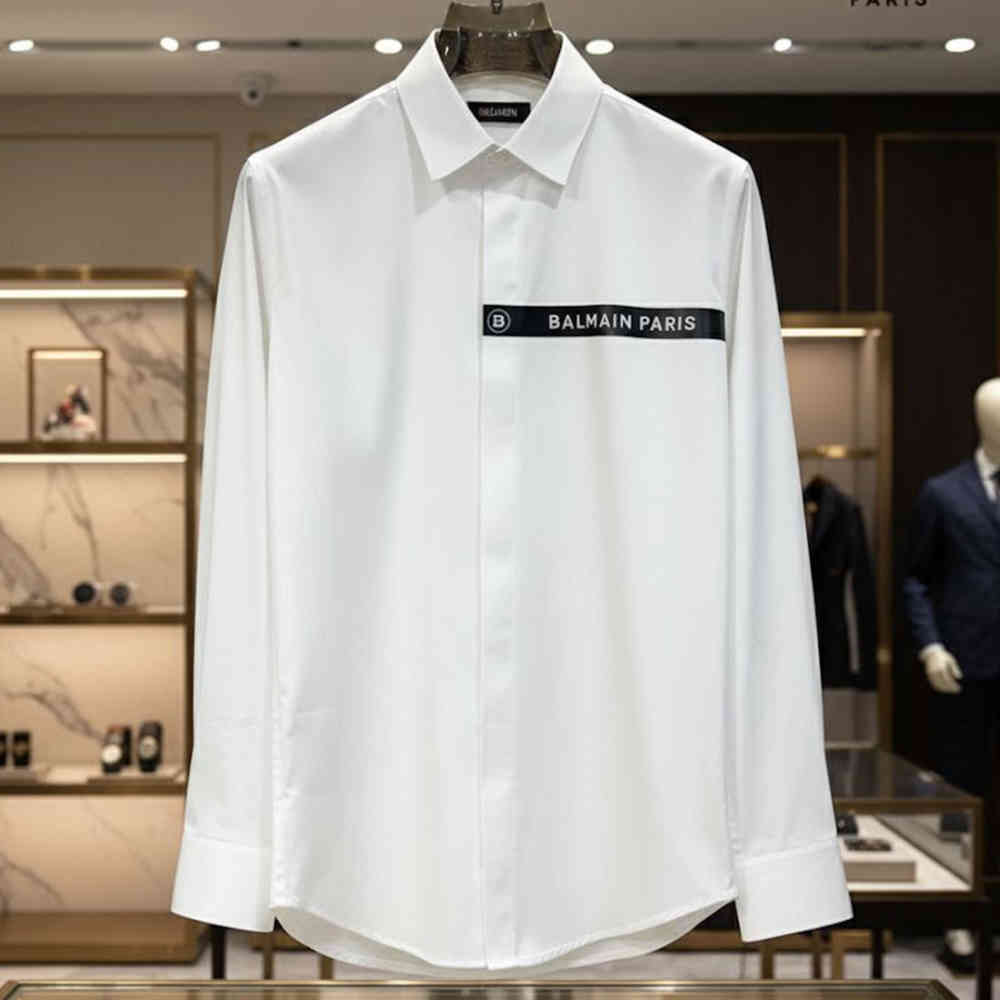 Balmain Embroidered White Premium Cotton Shirt-1