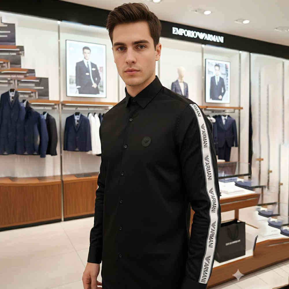 Black Emporio Armani White Premium Quality Shirt