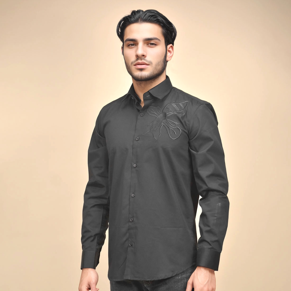 Black Gucci Bee Embroidered Wine Premium Shirt