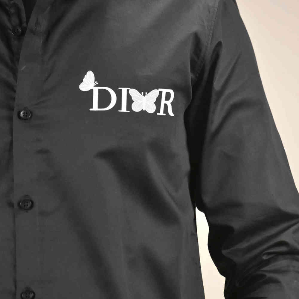 Dior Black Premium Quality Long Sleeve Cotton Shirt-5