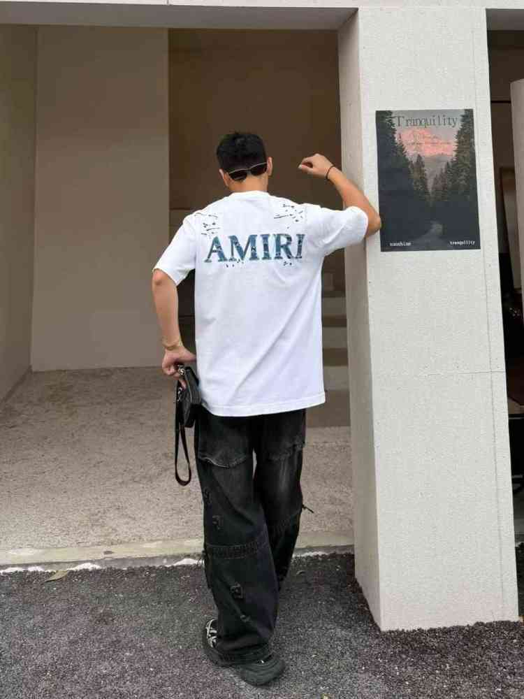 Amiri White Premium Quality Baggy Fit T-shirt-3