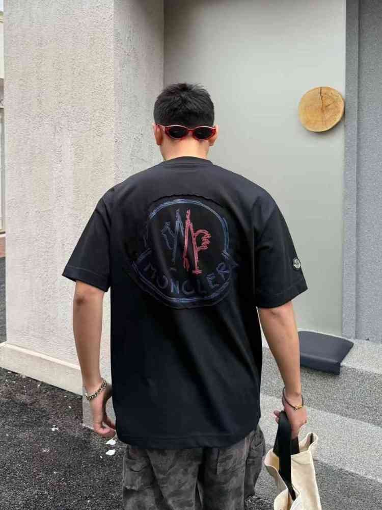 Moncler Black Premium Quality Baggy FIt T-shirt-3