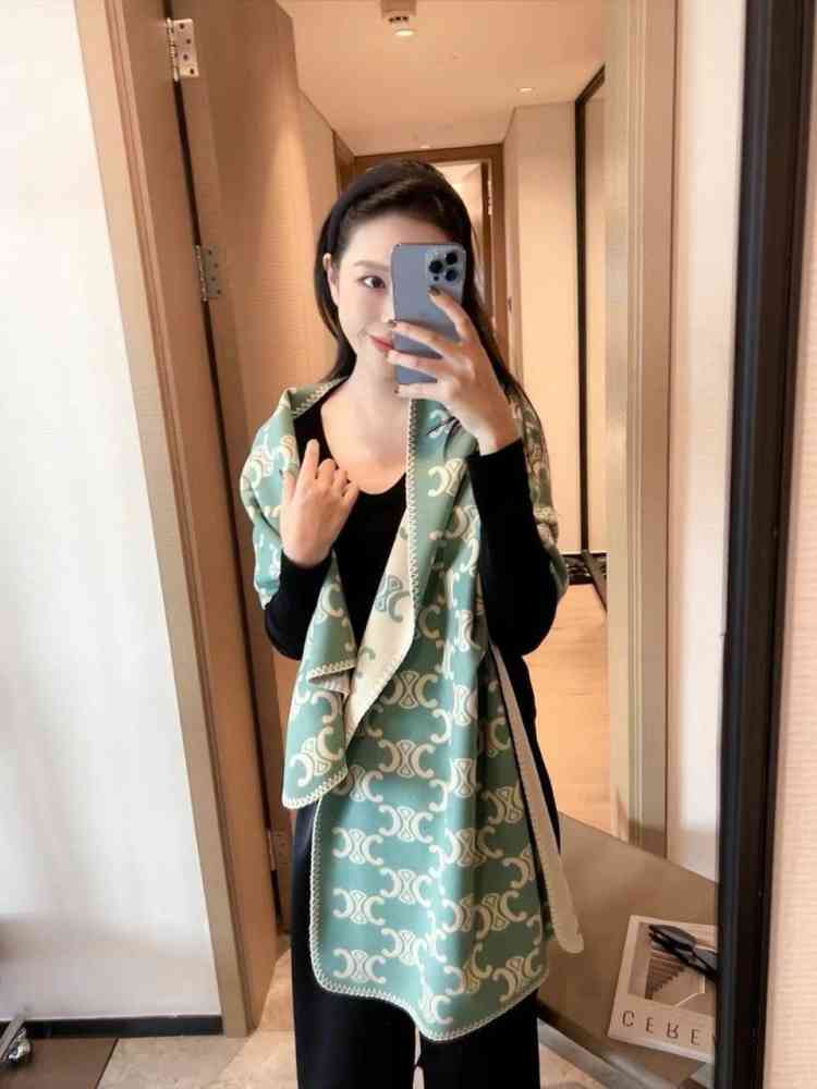 Celine Cashmere Green Premium Quality Stole-1