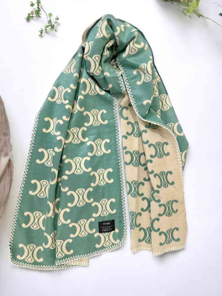 Green Celine Cashmere black Premium Quality Stole