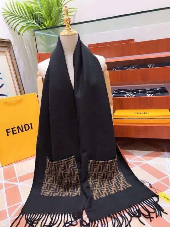 Fendi Brown Premium Quality With Pocket Stole-thumb-0