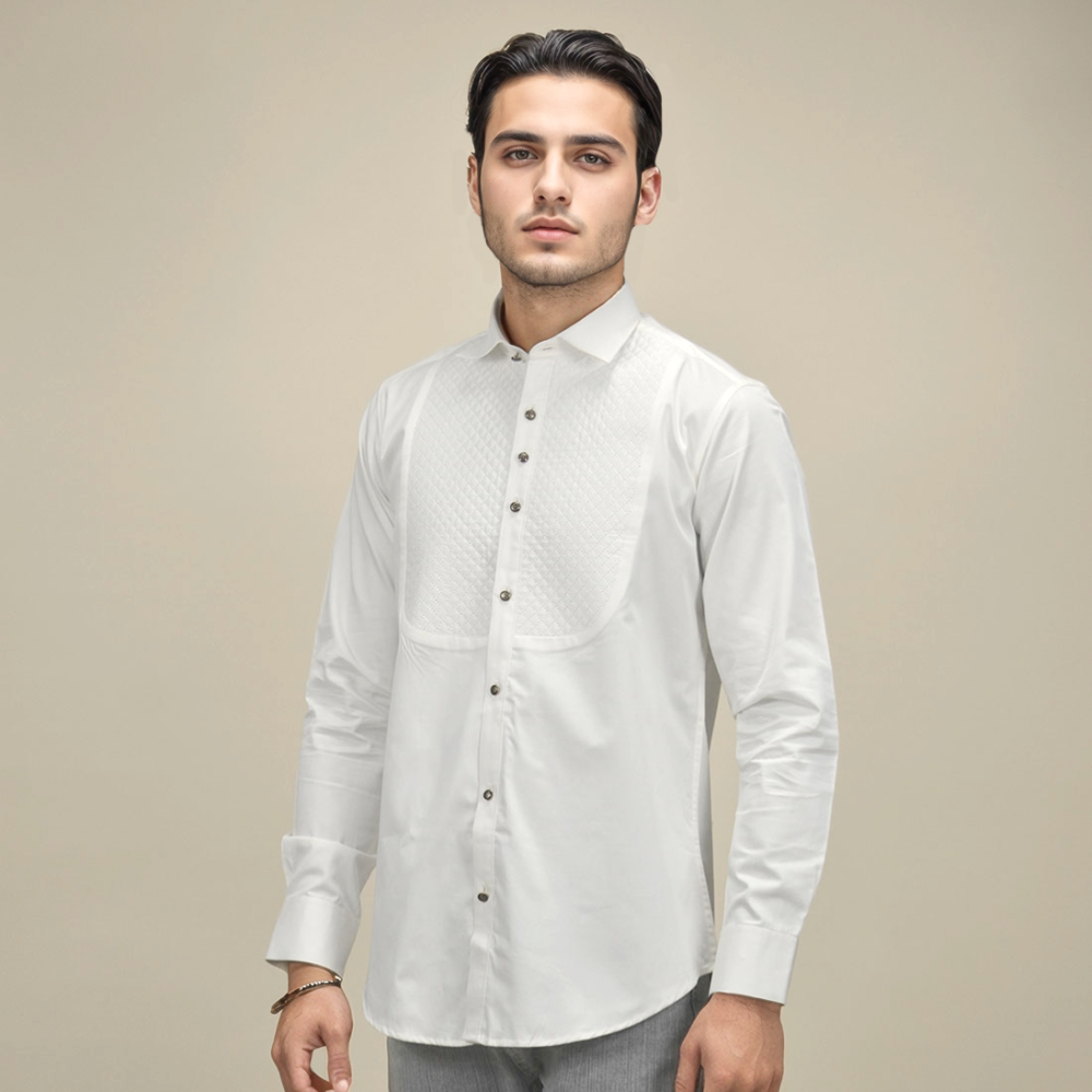 Versace White Premium Luxury Cotton Shirt-thumb-0