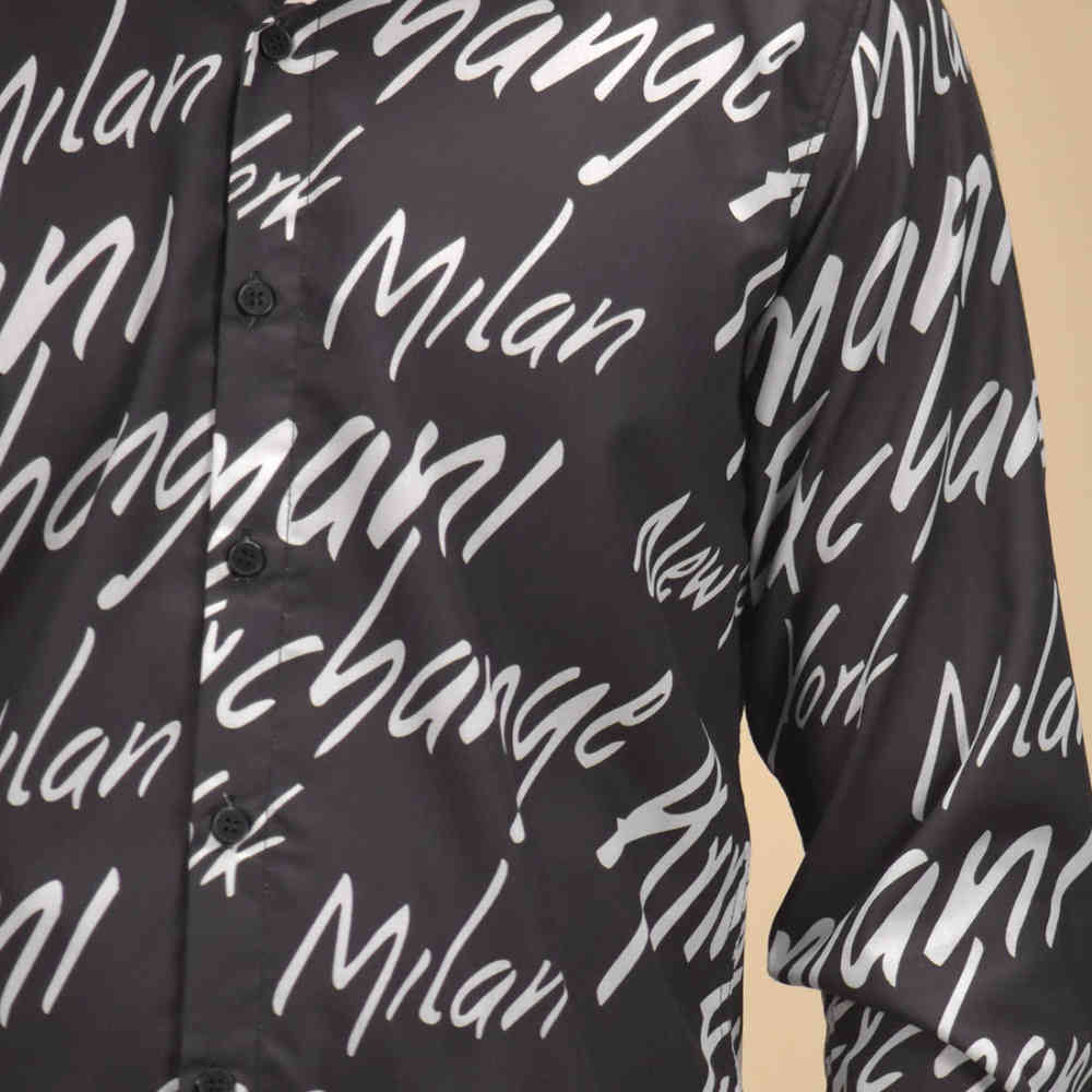 Armani Exchange Printed Black Premium Quality Shirt-4