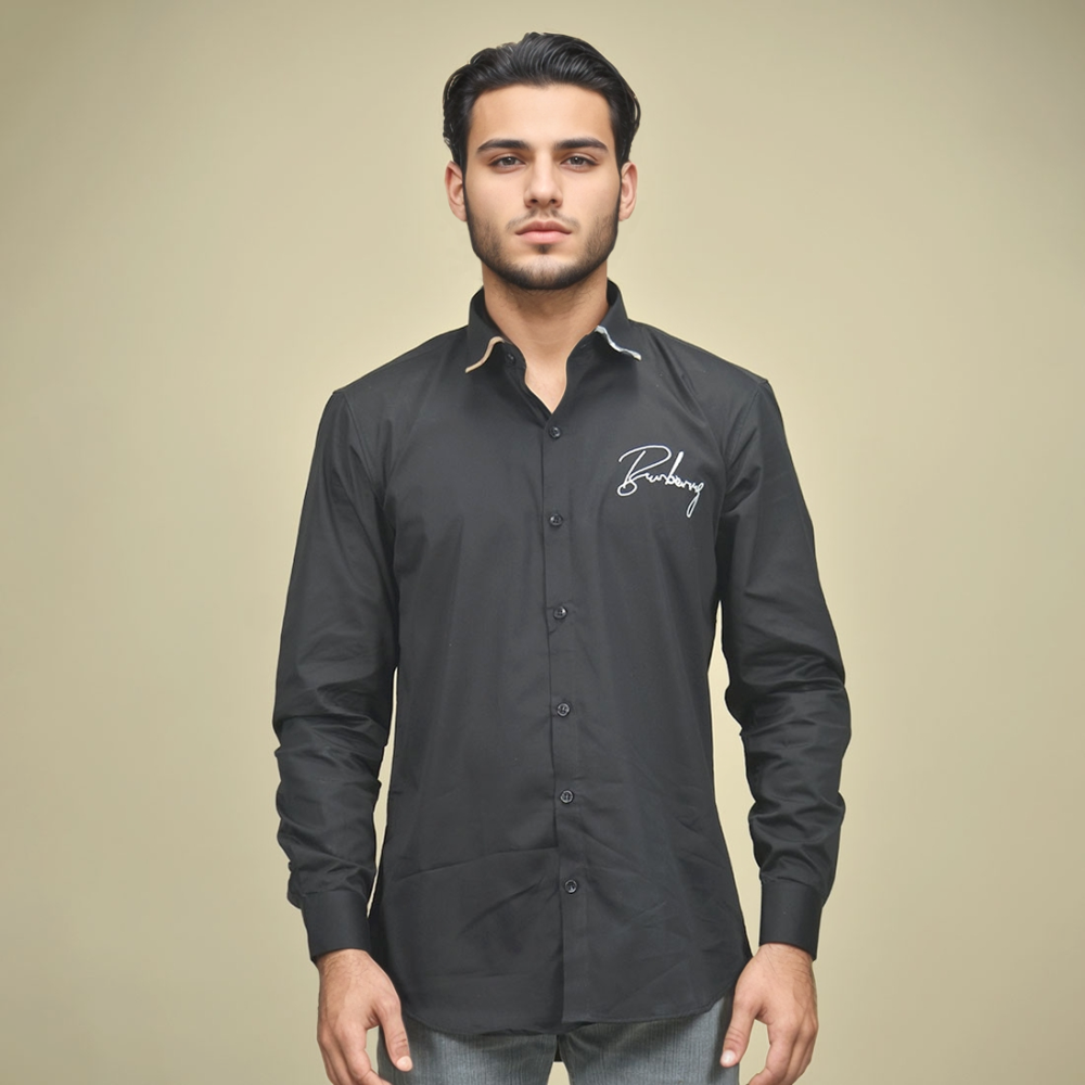Burberry Black & White Premium Quality Shirt-1