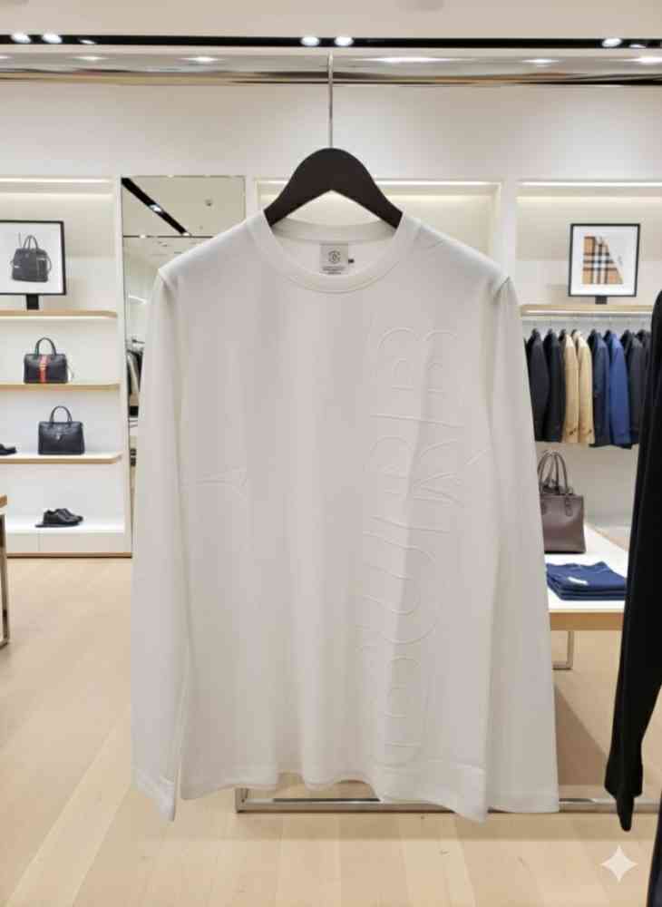 Burberry White Premium Exclusive Full Sleeves Round Neck T-shirt-thumb-2