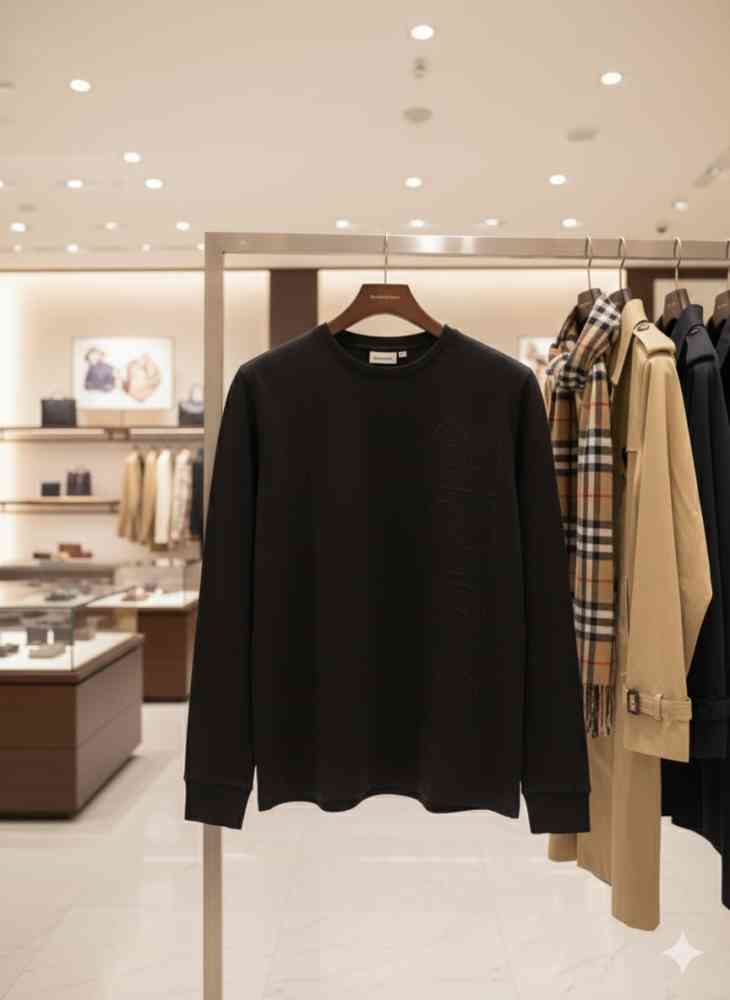 Burberry Black Premium Exclusive Full Sleeves Round Neck T-shirt-2
