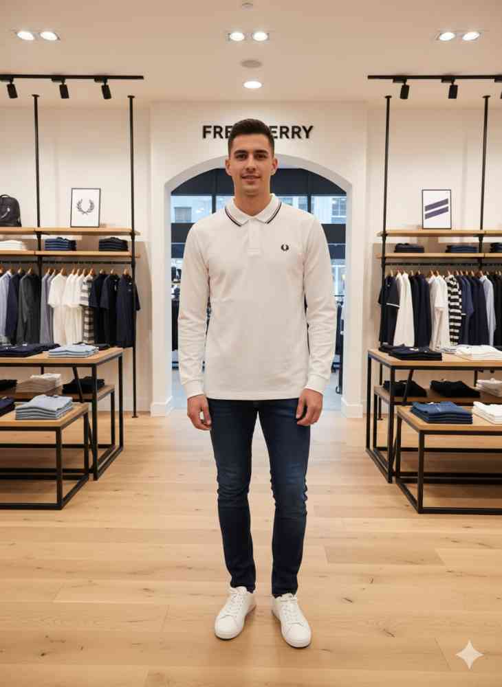Fred Perry Embroidered logo White Premium T-shirt-2