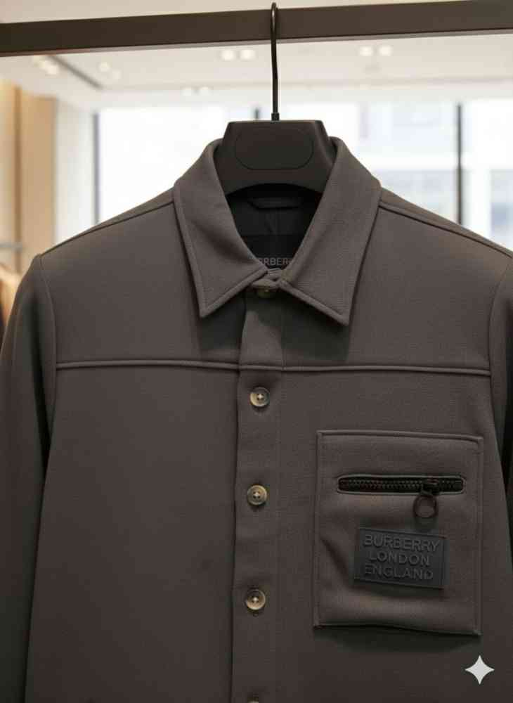 Burberry Dark Grey Premium Quality Warm Shirt-3