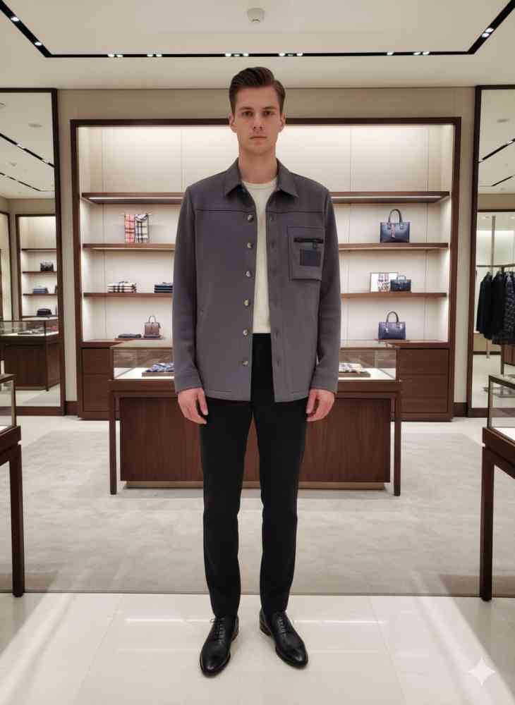 Burberry Dark Grey Premium Quality Warm Shirt-2