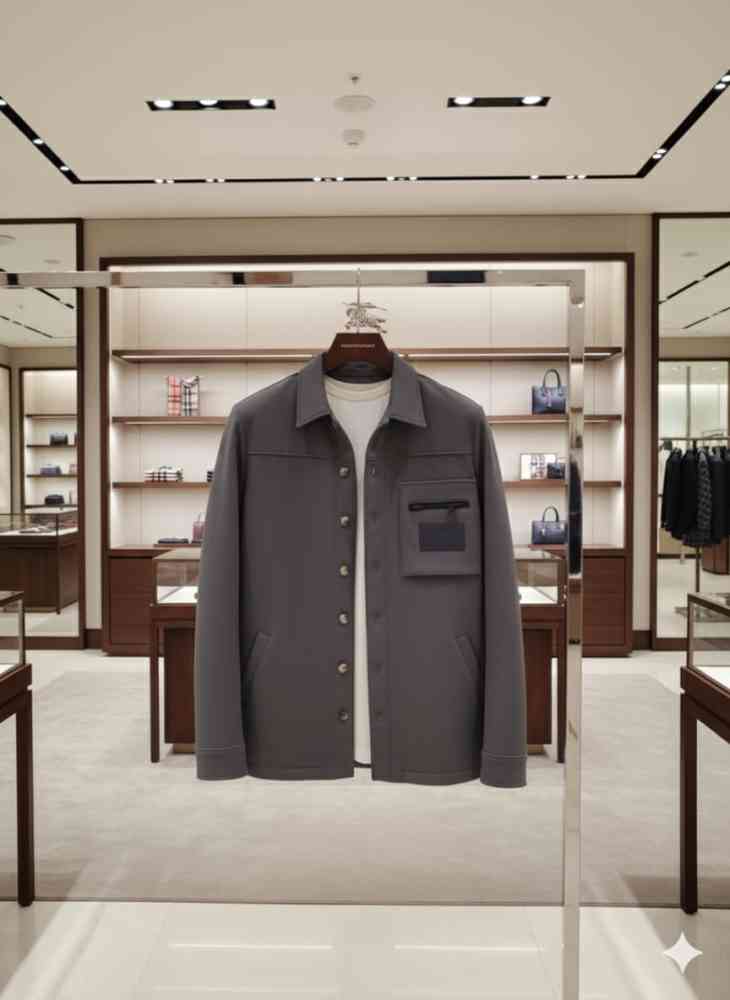 Burberry Dark Grey Premium Quality Warm Shirt-7