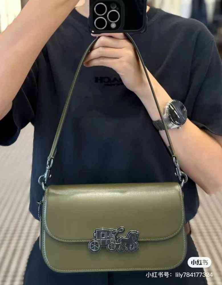 Coach Harper Green Saddle Shoulder Bag-1