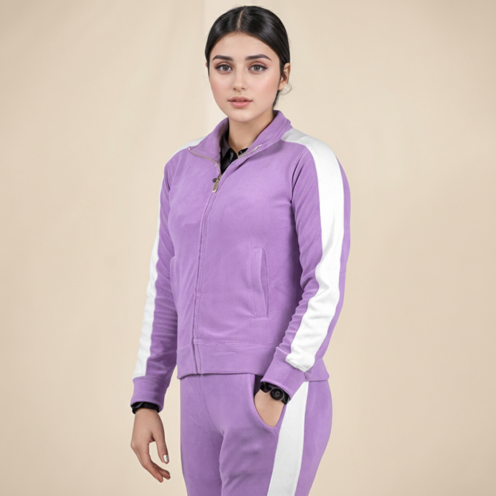 Purple & White Zara Wine & White Premium Quality Tracksuit