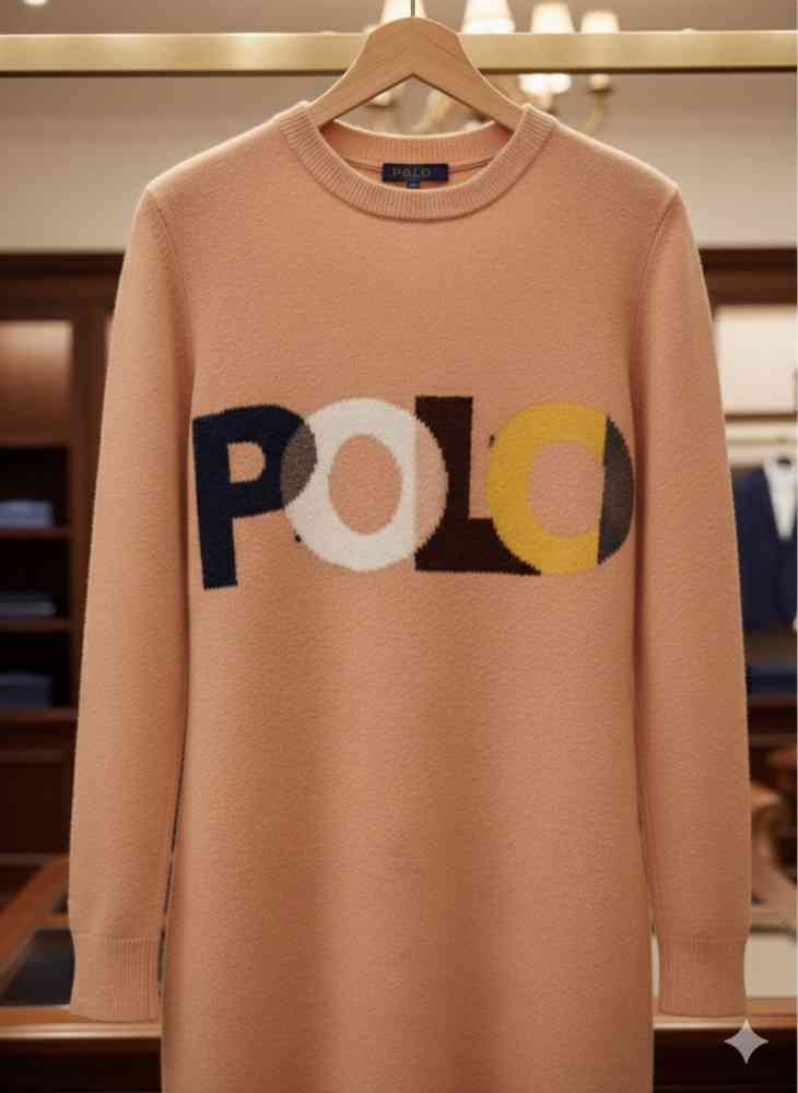 Ralph Lauren Peach Premium Quality Feather Wool Dress-3