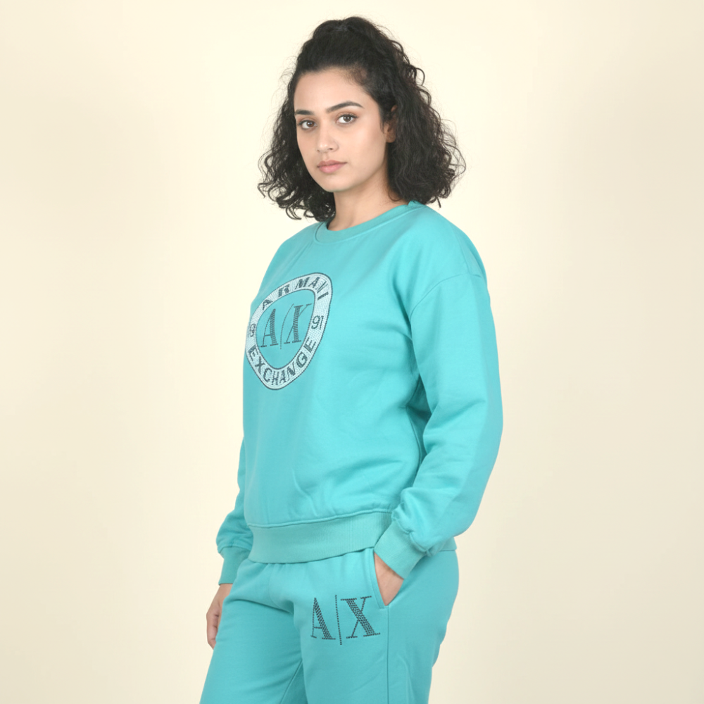 Sky Blue Armani Exchange Orange Premium Quality Tracksuit