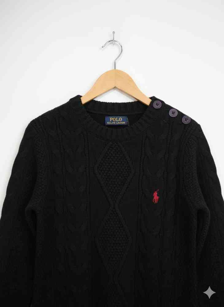 Ralph Lauren Black Premium Quality Feather Wool Dress-thumb-4
