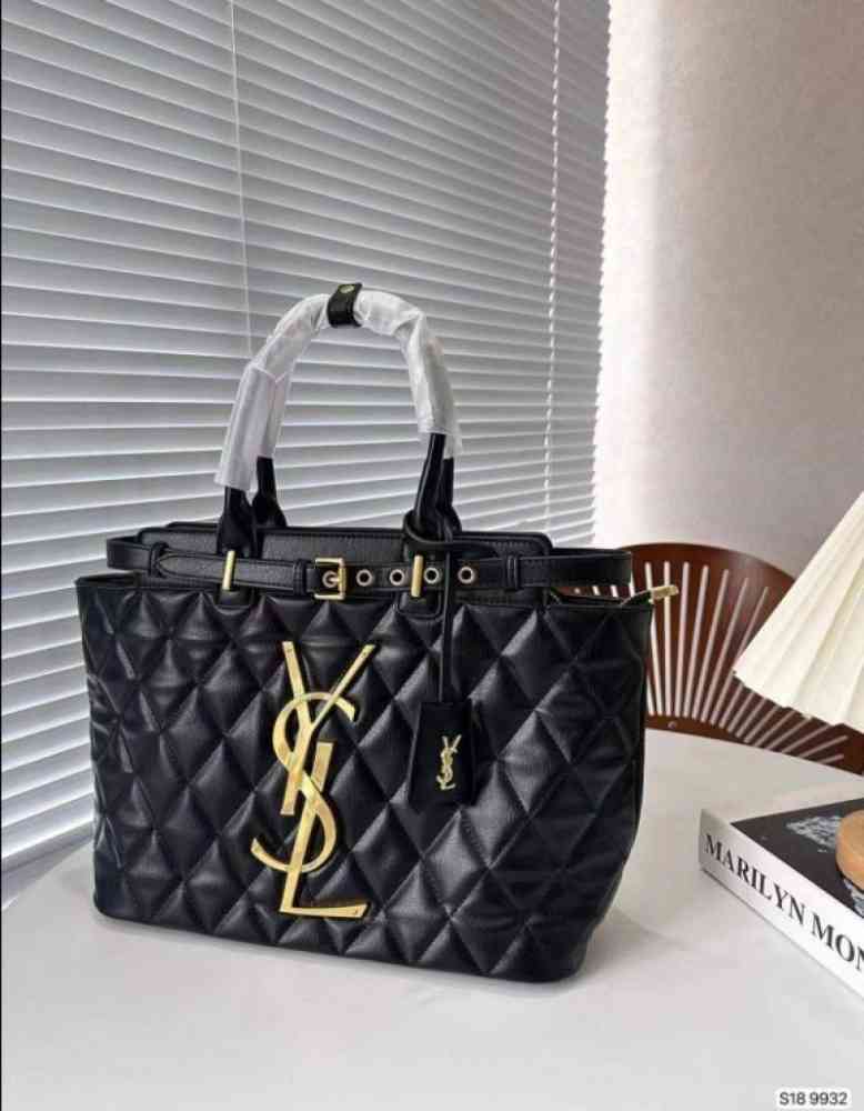 Saint Laurent Black Leather Icare Shopping Tote Bag-2
