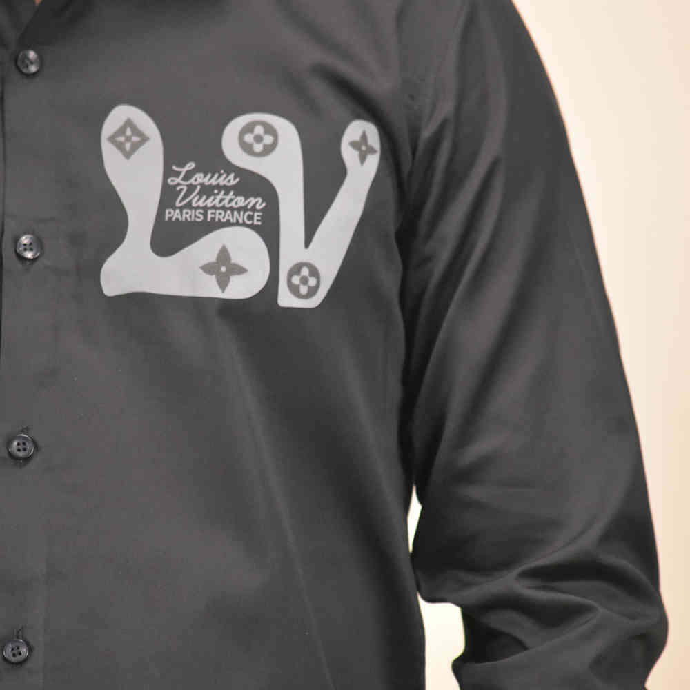Louis Vuitton Monogram Black Premium Cotton Shirt-4